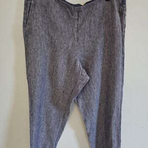 J. Jill Blue Love Linen Pants Size Large Petite